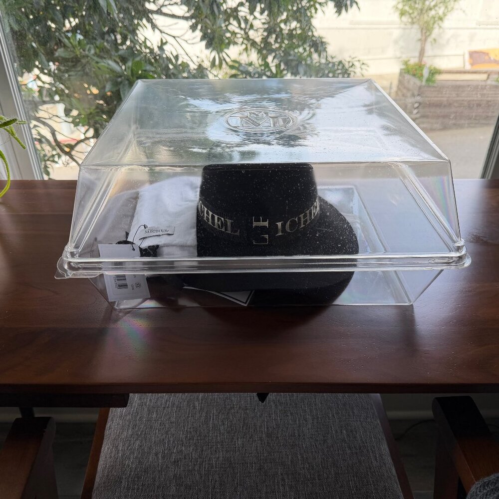 Maison Michel Virginie - Black Furfelt Hat (BRAND NEW + BRUSH)